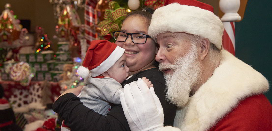 Santa grabs baby's attention
