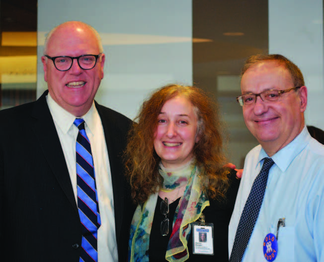 Congressman Crowley with Alyson Moadel- Robblee, PhD, Director, Psychosocial Oncology Program/BOLD, and Co-Director, Integrative Oncology Program, Montefiore Einstein Center for Cancer Care (MECCC); and Roman Perez-Soler, MD, Chair, Oncology, and Chief, Medical Oncology, Montefiore.