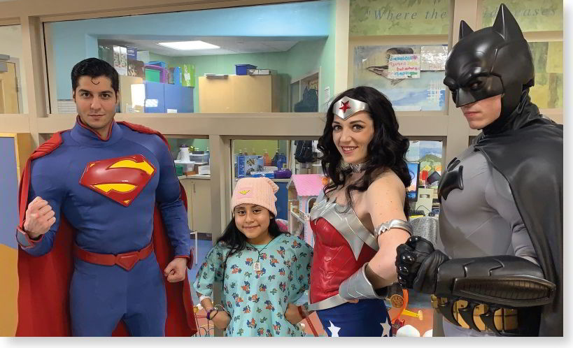 Supernam, Wonder Woman and Batman with CHAM patient